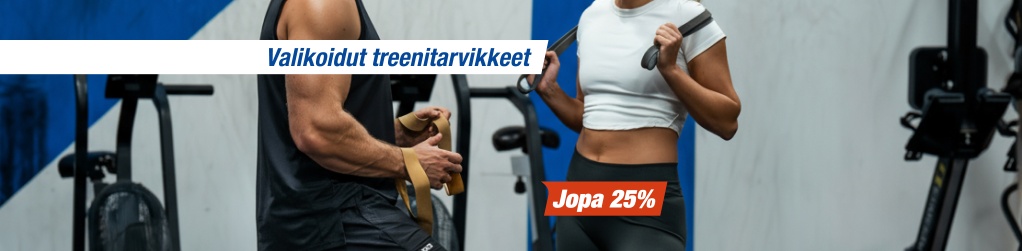 Valikoidut treenitarvikkeet jopa 25 %